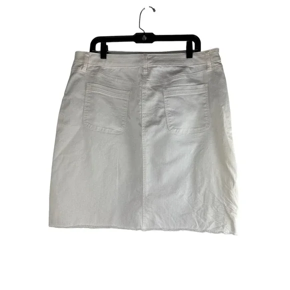 NWT Talbots Denim Pencil Jean Skirt Button Front Raw Hem Plus Size 16 HW7675 - Picture 7 of 7